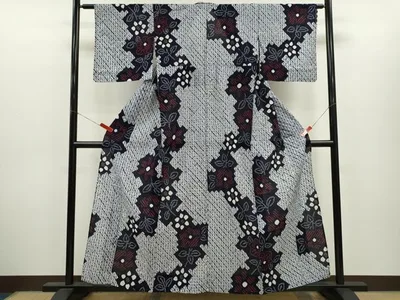 平和屋着物∴夏物 浴衣 有松鳴海絞り 枝花文 綿 逸品 未使用 CABH7931ze