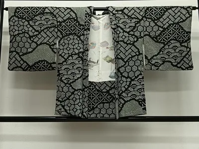 平和屋着物∞羽織 総絞り 吉祥文 黒地 正絹 逸品 CABG3937ua