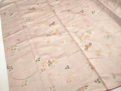 平和屋着物■上質な小紋 枝葉文 金彩 正絹 逸品 DABH1346qa