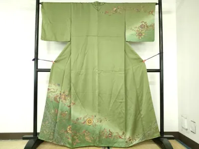 平和屋着物●訪問着 正倉院花唐草文 暈し染め 金彩 正絹 逸品 DABH0701op