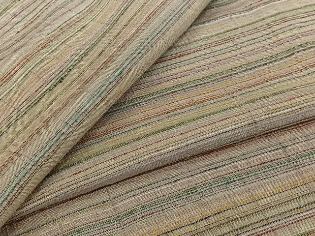 平和屋着物▽上質な紬 単衣 横段文 正絹 逸品 未使用 AABJ3561jh