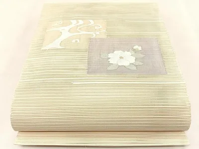 平和屋着物*夏物 八寸名古屋帯 絽綴れ 草花文 正絹 逸品 CABK1489fb