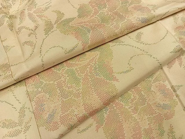 平和屋着物●本場大島紬 更紗唐草文 正絹 逸品 AABJ6297ph