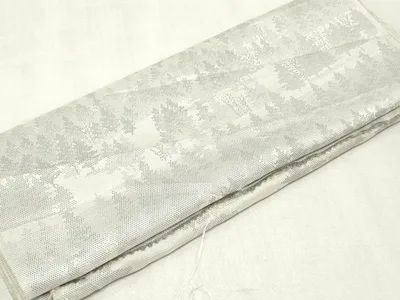 平和屋着物▼紬 反物 着尺 樹林文 逸品 未使用 DABJ4784zy