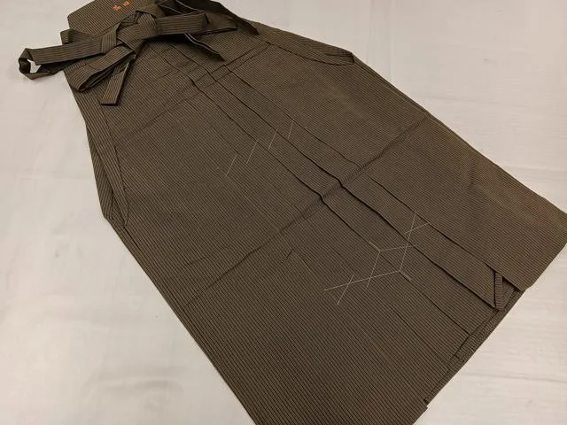 平和屋着物●男性 行灯袴 縞 正絹 逸品 未使用 AABL8876ph