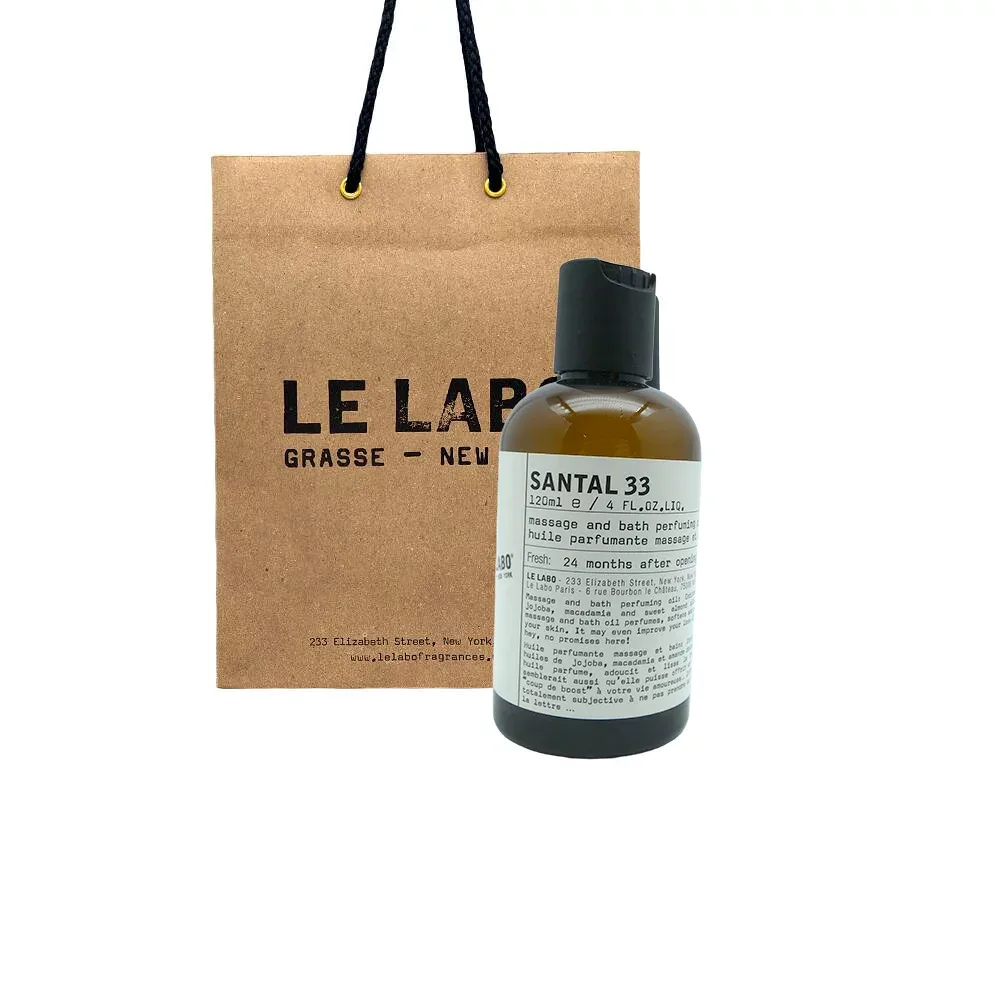 Le Labo ル ラボ BODY OIL (ボディ オイル) SANTAL 33 (サンタル 33) 120mL ショッパー付き プレゼント ギフト 紙袋付き