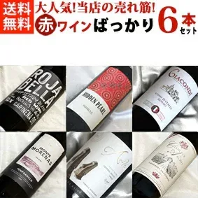 当店の売れ筋 赤ワインばっかり 飲み比べ 6本セット ギフトセット・贈り物にも、デイリーにも!【ワイン プレゼント ギフト】【赤ワインセット 6本セット】【飲み比べセット】【750ml × 6 】【家呑み】【楽天 通販 販売 お酒】