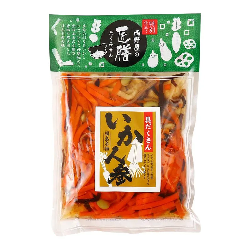 【 西野屋食品 】 具だくさんいか人参 170g / 国産 福島 福島名物 郷土料理 いか人参 いかにんじん しょうゆ漬 漬物 具だくさん ごはんのお供 おつまみ シャキシャキ 常備菜 匠膳