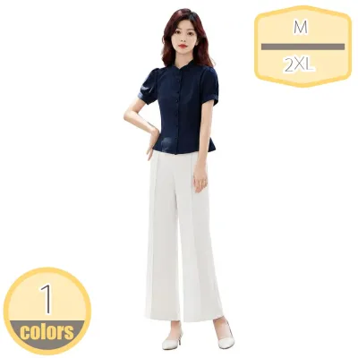 1000円OFFクーポン セットアップ レディース パンツスーツ 2点セット トップス ストレートパンツ 半袖 ボタン 着痩せ 洗える おしゃれ フォーマル 通勤 入学式 卒業式 面接 ママ ビジネス オフィスカジュアル OL 夏 ゆる感 無地 シンプル 大人 抜け感 hikari-plus