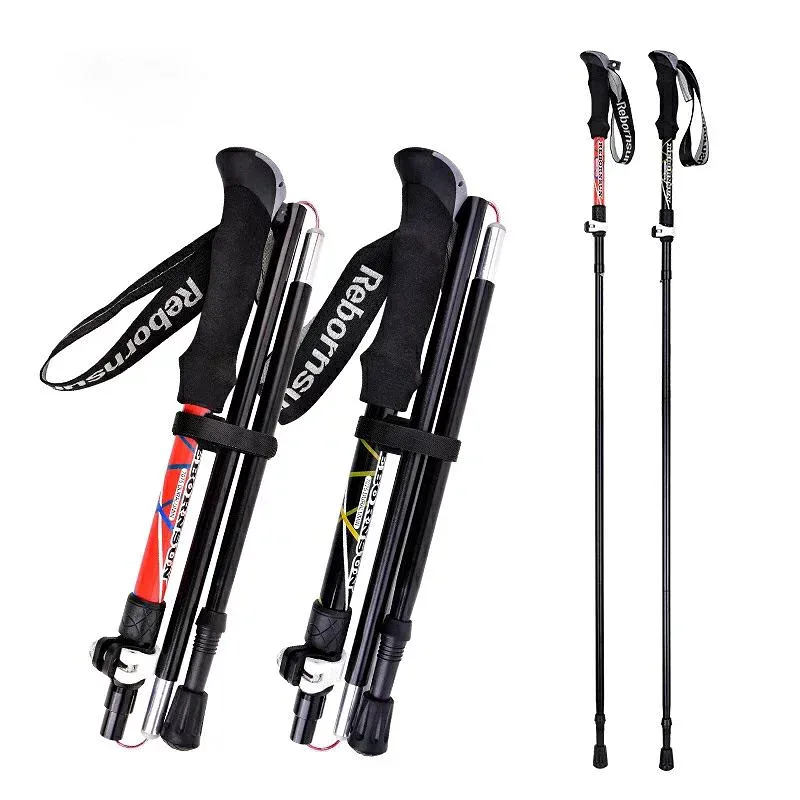 登山杖 アルミ製 5段伸縮 トレッキングポール トレッキングステッキ メンズ 登山用品 スティック 折りたたみ つえ 杖 軽量 280g 楽天海外通販