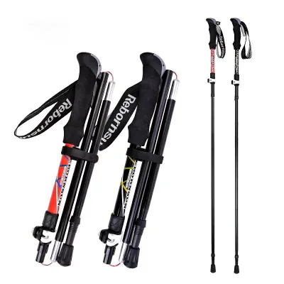 登山杖 アルミ製 5段伸縮 トレッキングポール トレッキングステッキ メンズ 登山用品 スティック 折りたたみ つえ 杖 軽量 280g 楽天海外通販