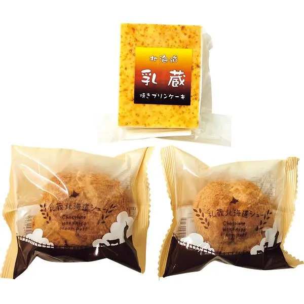 「乳蔵」北海道焼きプリンケーキとチョコシュー