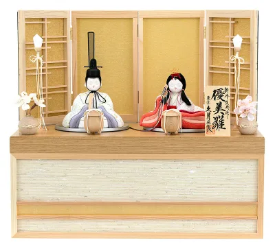 雛人形 コンパクト 久月 ひな人形 木目込人形飾り 収納飾り 親王飾り 新井久夫作 優美雛 【2027年度新作】 h083-k-ar6916 D-92
