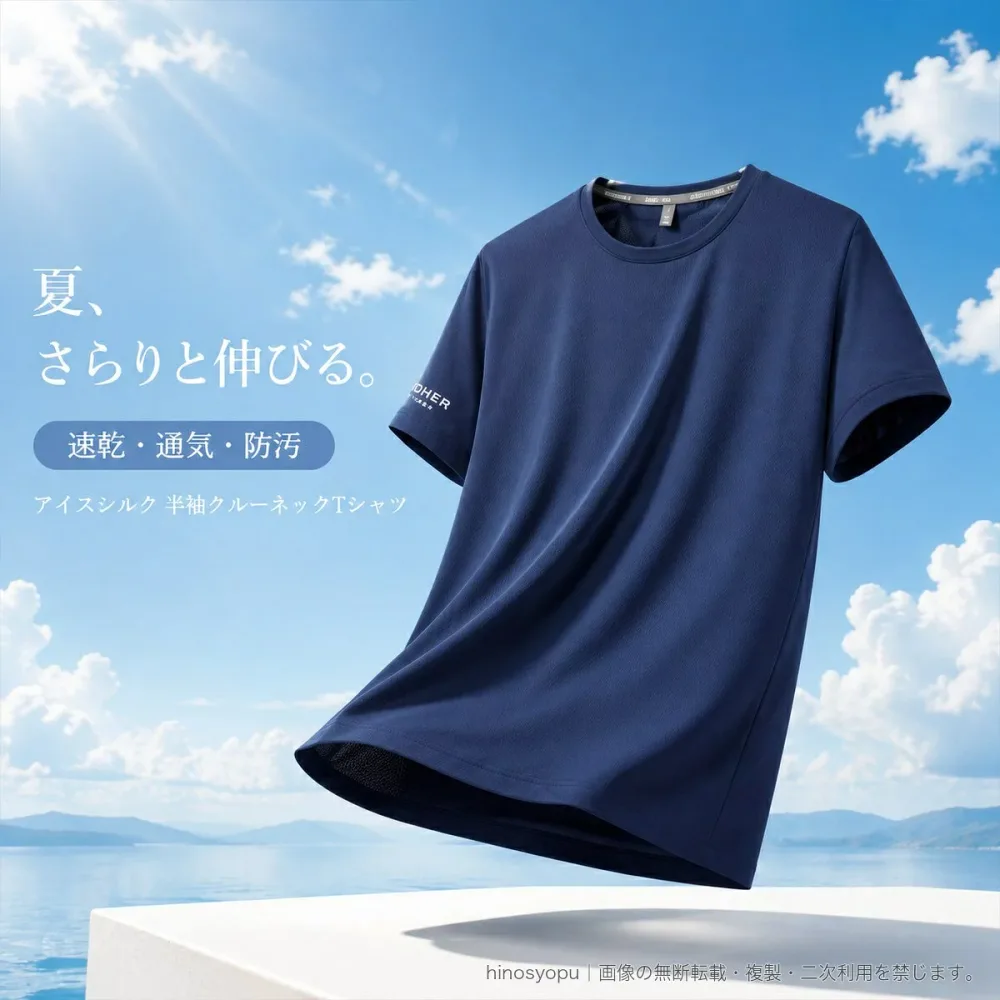 速乾 クルーネックTシャツ メンズ レディース 半袖 夏 アイスシルク ストレッチ 通気性 防汚 無地 スポーツ 日常 カップルコーデ