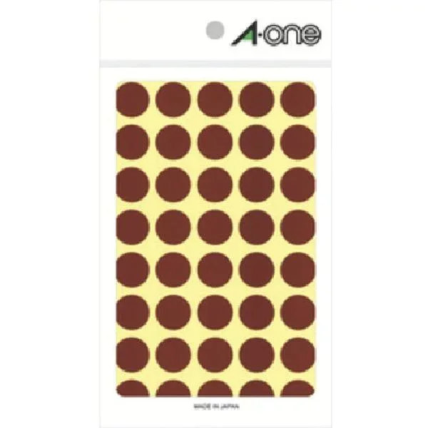 【メーカー在庫あり】 スリーエム 3M エーワン(TM) カラーラベル 丸型 15mmΦ 茶 (14枚入) 07027 HD店