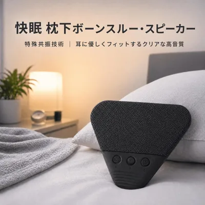 【マラソン最大1000円オフ】枕下スピーカー 睡眠用スピーカー 枕下 骨伝導 共振音ディスク Bluetooth ホワイトノイズ スピーカー タイマー機能付き 自動消灯 超薄型 極薄設計 横向き寝 快適 違和感なし 耳が痛くならない イヤホン不要 安眠 熟睡 癒し ヒーリング リラックス