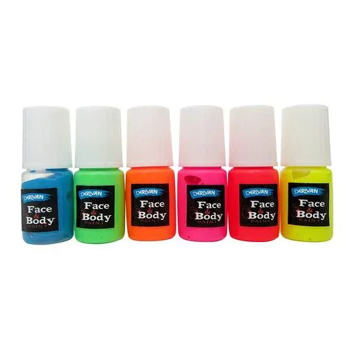 デリバン フェイス&ボディペイント 4ml ミニボトル 蛍光色 6色セット 50000725