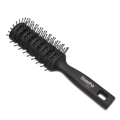 Baasha ヘアブラシくし 静電気防止髪くし ス抜け髪予防 スタイリング ヘアケアブラシ 絡まない 美髪 メンズ レディースに適用 - ブラック