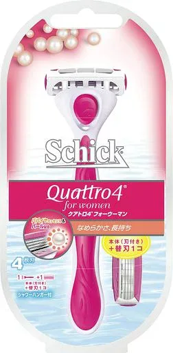 Schick Quattro 4 for Woman 4-Blade Holder (with Blade + 1 Replacement Blade) Women's Razor