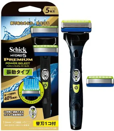 Schick(シック) ハイドロ5プレミアム パワーセレクト 5枚刃 ホルダー(刃付き+替刃1コ入) 髭剃り カミソリ 男性用