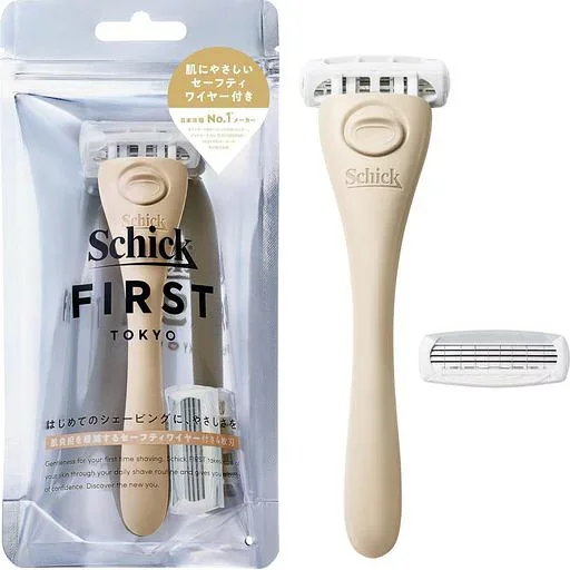 Schick(シック) シックファースト シェービング ホルダー(刃付き+替刃1コ) サンドベージュ 髭剃り カミソリ