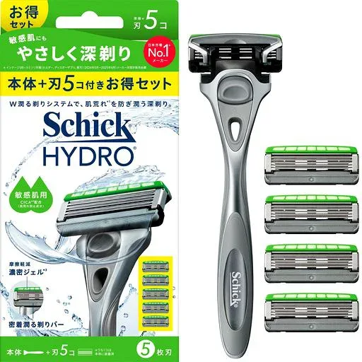 Schick(シック) ハイドロ 敏感肌 コンボパック(本体+刃5コ)男性用 髭剃り カミソリ