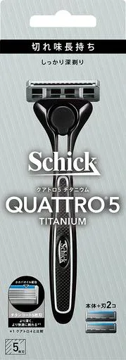 Schick(シック) クアトロ5チタニウム 5枚刃 ホルダー(刃付き+替刃1コ入) 髭剃り カミソリ