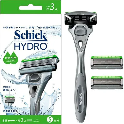Schick(シック) ハイドロ 敏感肌 ホルダー(本体+刃3コ)男性用 髭剃り カミソリ