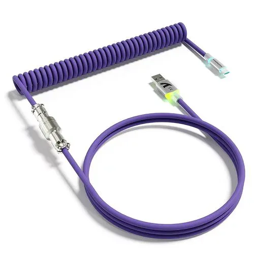 ATTACK SHARK C01ULTRA キーボード コイルケーブル 着脱式 航空コネクタ付き RGBライト搭載 Type-C USB-A 高耐久