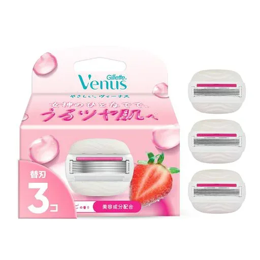 Gillette Venus ヴィーナス コンフォートグライド うるつや肌 いちごの香り 替刃 3個【ソープ付】カミソリ 剃刀 女性用 レディース