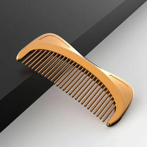 サンライズ くし コーム 特殊クロムメッキ 【髪の光沢アップ 静電気防止】 ヘアブラシ 髪の毛 櫛 プレゼント ゴールド TW-SR102
