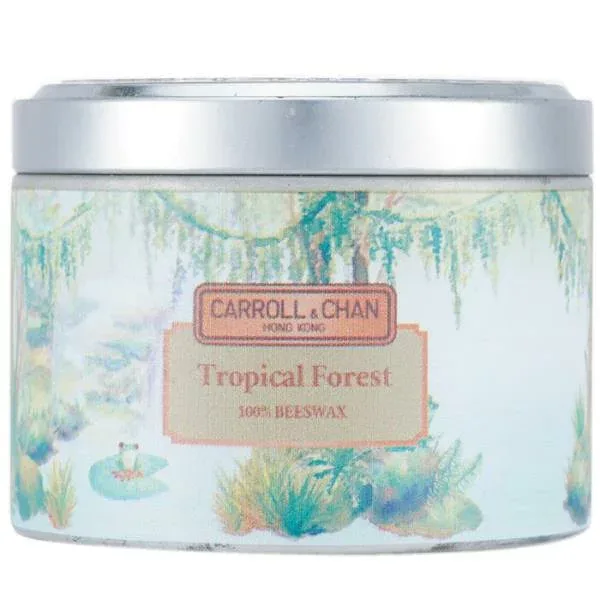 【3,981円以上ご購入で送料無料】 キャンドル・キャロル&チャン 100% beeswax tin candle - tropical forest (8x6) cm 【楽天海外直送】