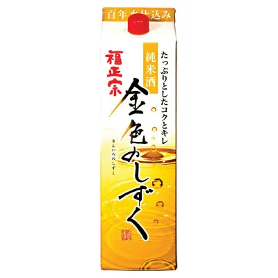福正宗 金色のしずく 1.8L 6本(1ケース) パック JP宅配100サイズ 福光屋 純米酒 パック酒 晩酌 コスパ 日本酒 金沢 石川 北陸 【W】