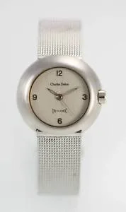 【送料無料】charles delon dynamic womens stainless silver quartz battery watch