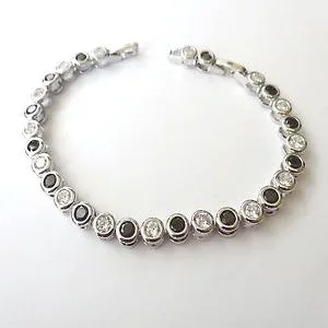 【送料無料】イタリアン ブレスレット テニスブレスレットシルバーカラーホワイトbracciale tennis uomo donna colore argento zirconi bianchi neri 18 20 cm 16 n