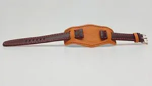 【送料無料】イタリアン ブレスレット アメリカプラークストラップクロックブラウンオレンジcinturino orologio con placca americana,marrone amp; orangedisponibile in 12
