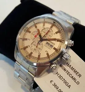 【送料無料】腕時計 ウォッチ アラームクロノグラフハンマーモンテカルロステンレスreloj hombre hammer,crongrafo monte carlo,acero inoxidable,day date,42 mm,