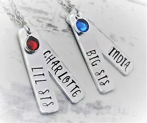 【送料無料】アクセサリー ネックレスカスタムネックレスネックレスhermana collar, personalizado grande sis, lil sis, hermana collar
