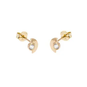 【送料無料】アクセサリー ネックレスゴールドイヤリングセミクリアサークル9ct oro claro cz mnima semi crculo aretes