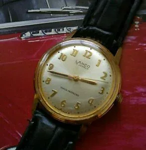 【送料無料】腕時計 メンズジュエルスイスメイド1960s mens lanco 17 jewels swiss made wind up wrist watch