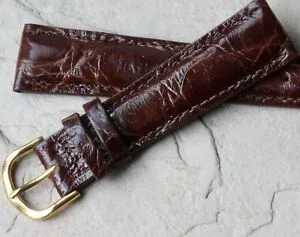 【送料無料】腕時計 クロコダイルヴィンテージストラップハドリーローマパッドステッチgenuine crocodile 20mm vintage watch strap by hadleyroma usa padded amp; stitched
