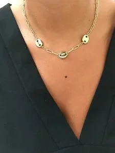 【送料無料】ジュエリー・アクセサリー コリアーアシエイオキシダブルフェムアージェントcollier acier inoxydable femme or, argent