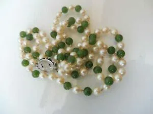 【送料無料】ジュエリー・アクセサリー ネックレスジェイドクゲルンシルバーシュリーセbella collana perle __ con jade kugeln 800 silberschliese __ 92cm_