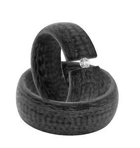 【送料無料】ジュエリー・アクセサリー パートナーリングカーボンanello partner anello di fidanzamento in carbonio nero domanda nuziale