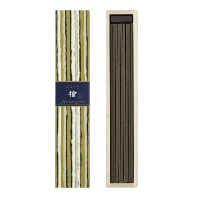 日本香堂(Nippon Kodo) かゆらぎ 檜 スティック 40本入 香立付 単品 ホワイト 40個 (x 1)