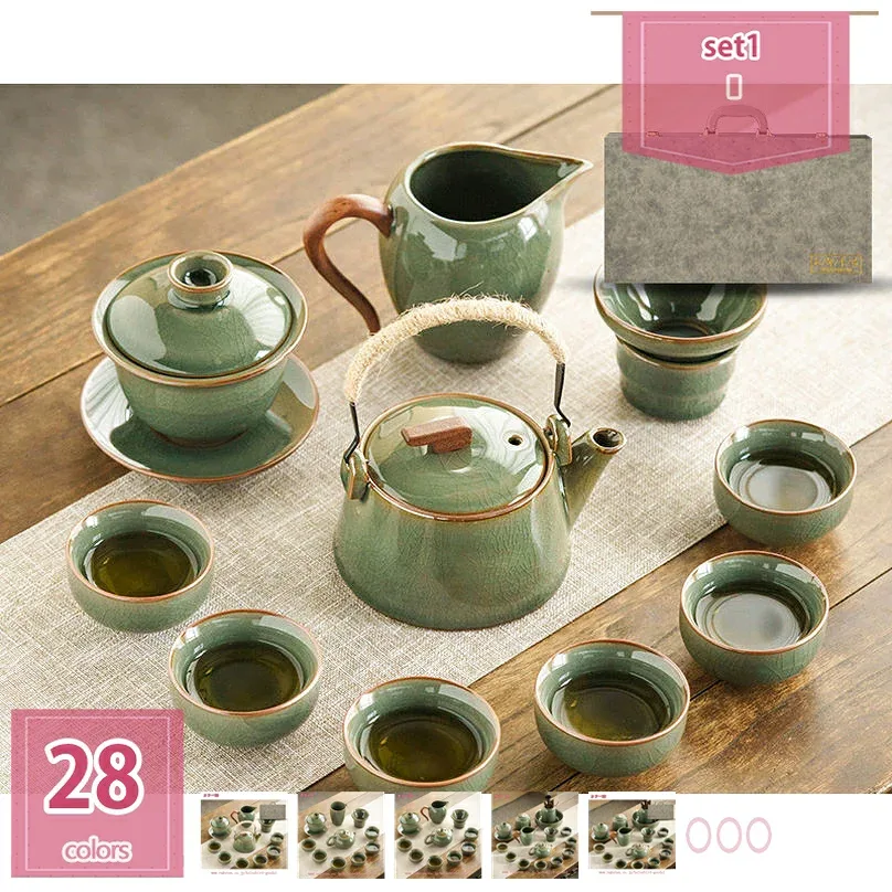 1000円OFFクーポン ティーセット 湯呑み 湯呑み セラミック 耐熱 ティーカップ 陶瓷茶具 おしゃれ 湯呑みセット 来客用 茶器セット 和風急須 セット ティーポット 贈り物にも おしゃれ ギフト 還暦祝い 結婚祝い 内祝い 引き出物 holosbird-goods1