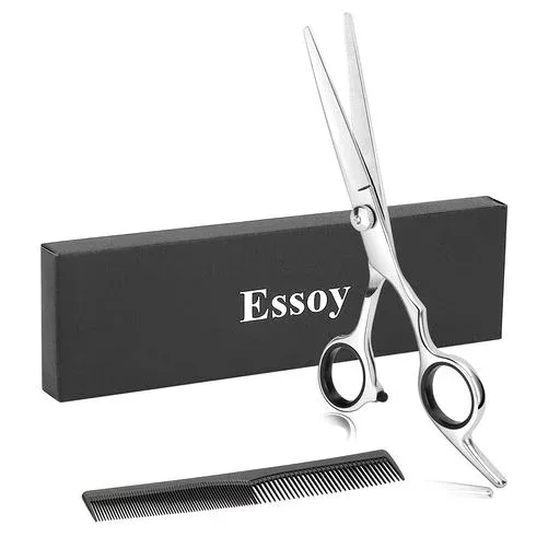 Essoy 散髪はさみ カットはさみ 髪切りハサミ ヘアカット 高級鍛造仕上 散髪 ハサミ 子供 大人 家庭用 初心者 美容師 セルフカット