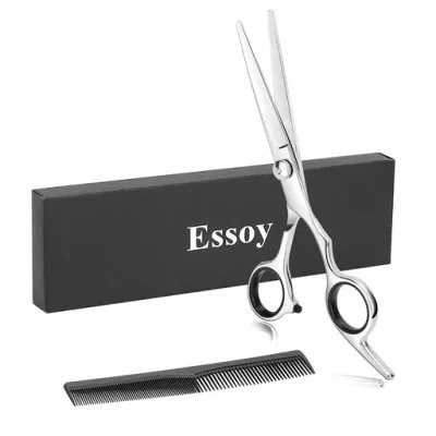Essoy 散髪はさみ カットはさみ 髪切りハサミ ヘアカット 高級鍛造仕上 散髪 ハサミ 子供 大人 家庭用 初心者 美容師 セルフカット