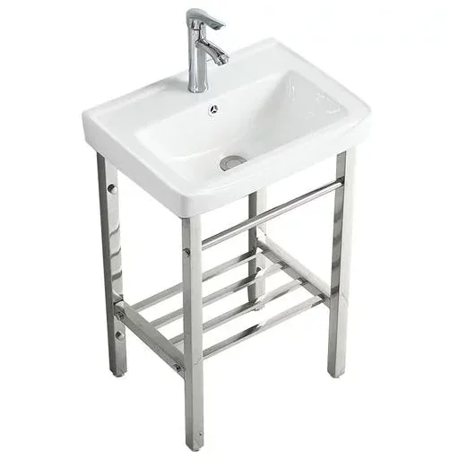 MISHIP ガーデンシンク 洗面台 陶器製 長さ55x幅36x高さ77cm 温水および冷水対応 蛇口付き 簡易シンク 屋外 家庭用 コンパクト 工場 農園 ステンレスシンク シングルシンク 簡単取付