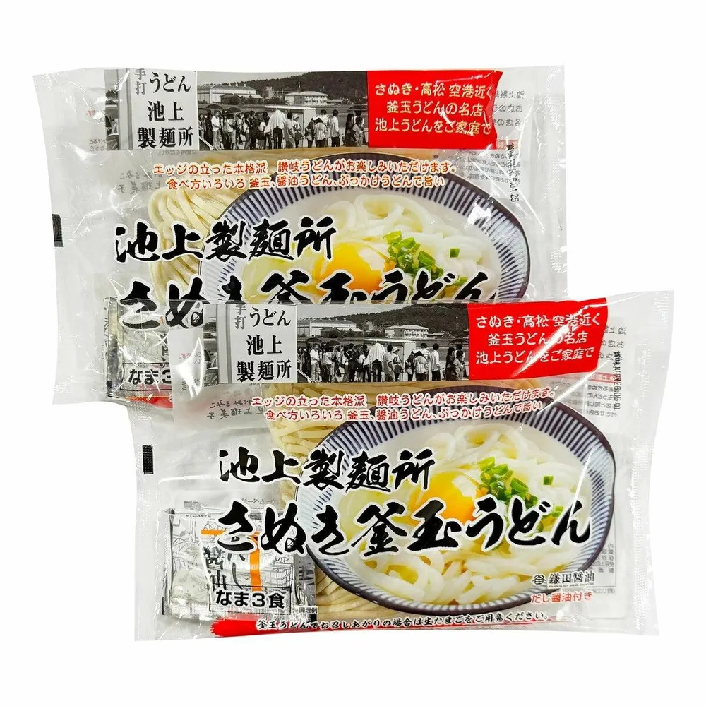 【ポイント最大12倍!お買い物マラソン!】築地ばんや 池上製麺所さぬき釜玉うどん 6食 (だし醤油付き)